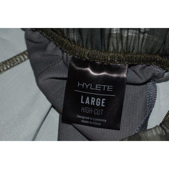 Hylete Shorts Men Size Large High Cut Stretch Gym Workout 5" Inseam Green - Picture 2 of 8